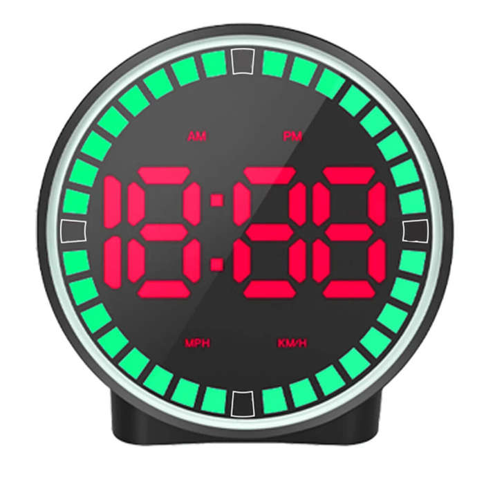 Colorful - Car Speedometer Head-Up Display 7 Color Lights GPS Dashboard Monitor Overspeed Warning La