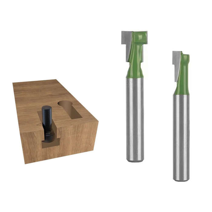 1/4 Inch 6.35mm Shank - 6PCS 1/4 Inch 6mm Shank Keyhole Router Bits Set T Track T-Slot Bolts Router