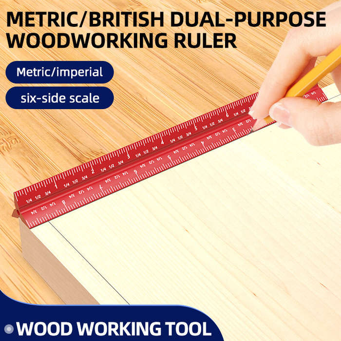 #A - ENJOYWOOD 6 Sided Woodworking Scriber MM And Inch Dual-Purpose 6/8/12/20inch Upgraded Measuring