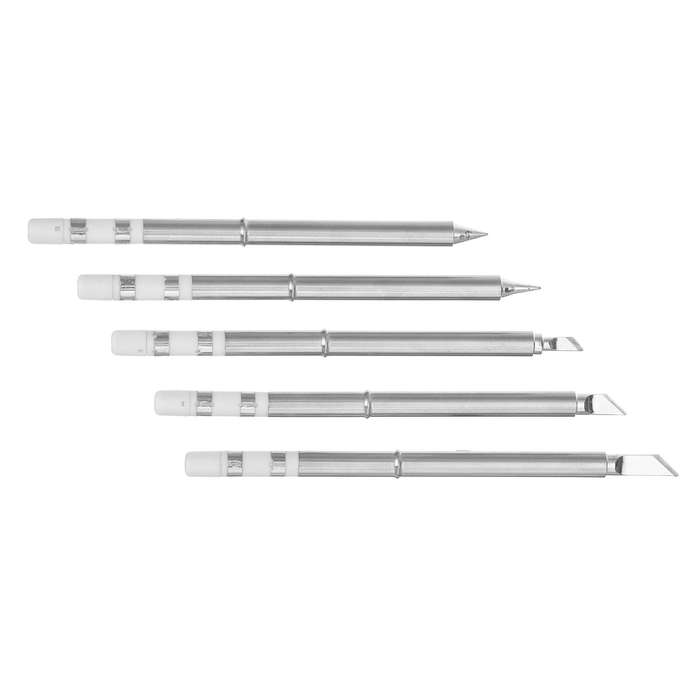 Silver - T65 Soldering Iron Tip Set 5 PCS Lead-Free Metal High Longevity Anti-Blackening Coating Eff