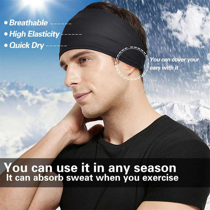 Grey - KALOAD 1Pcs Sports Headband Running Fitness Soft Elastic Sweatband Quick-Dry Hairbands for Ou
