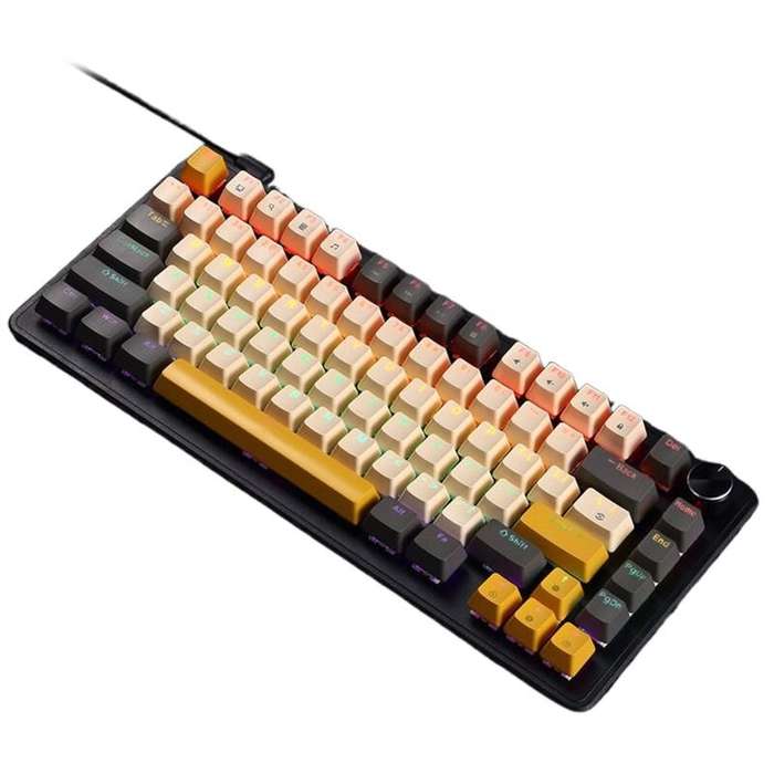 Red Switch - APAYADO K82 Wired Mechanical Keyboard with Adjustable Media Knob Hot Swap 75% Layout 82