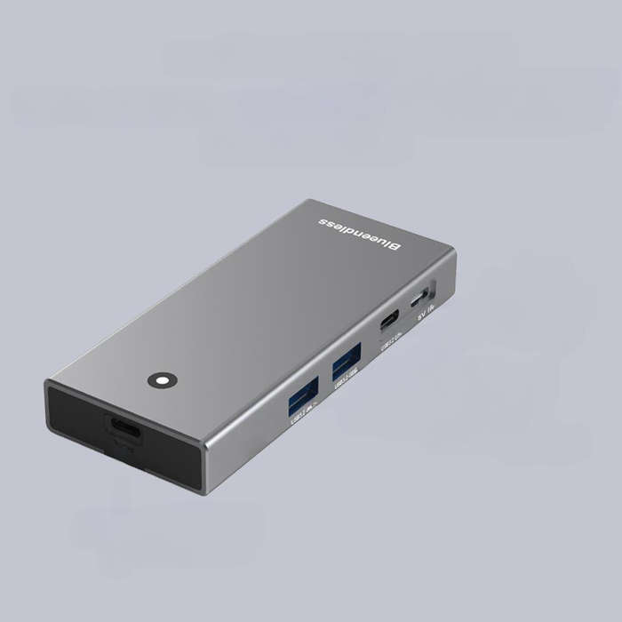 Grey - Portable Aluminium Alloy Multi-function Hard Disk Docking Station MC403 10Gbps USB3.2 GEN2 Up