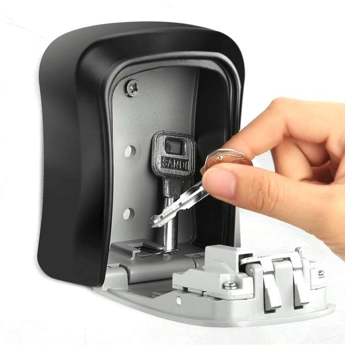 Grey - Wall Mounted Key Box Key Safe Key Cabinet for Outdoor Use with Key Storage Safe Waterproof Bo