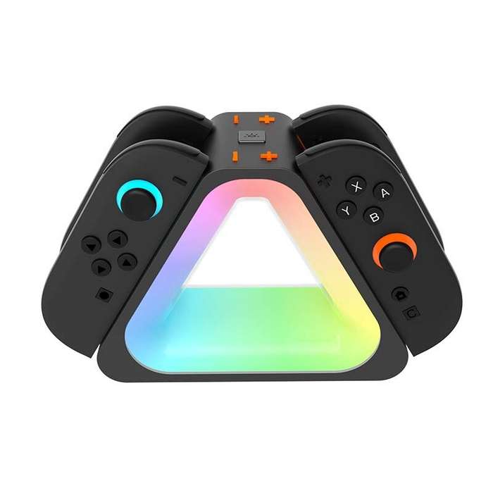 Black - For Switch2 Left and Right Handle 4-in-1 Charging Stand NS2 Triangle Handle Charging Base wi