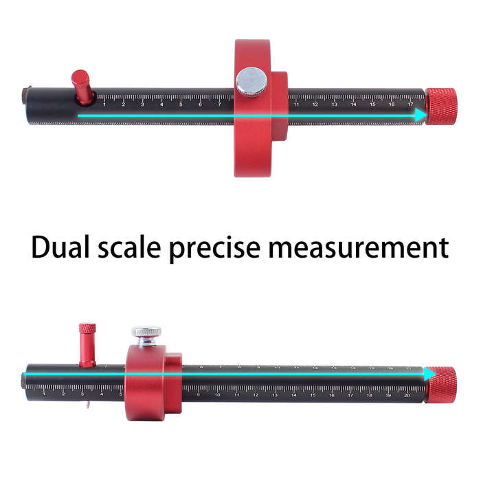 Black - Wheel Marking Gauge Aluminum Alloy Scribe Tool Parallel Line Drawing Mortise Scribing for Wo