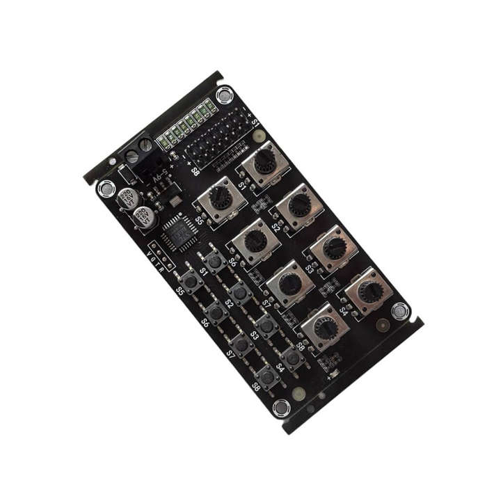 Black - 8-Channel Knob Servo Controller Board with Overload Protection PWM Digital Interface 5-8.4V