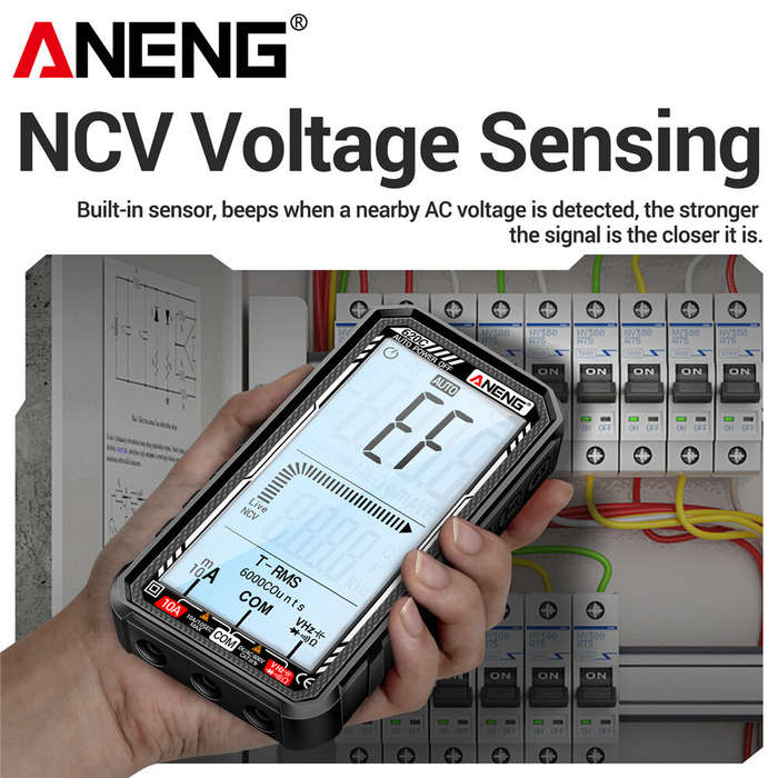 Red - ANENG 620C Digital Multimeter 6000 Counts AC/DC Voltage Current Tester with Backlit Screen Aut