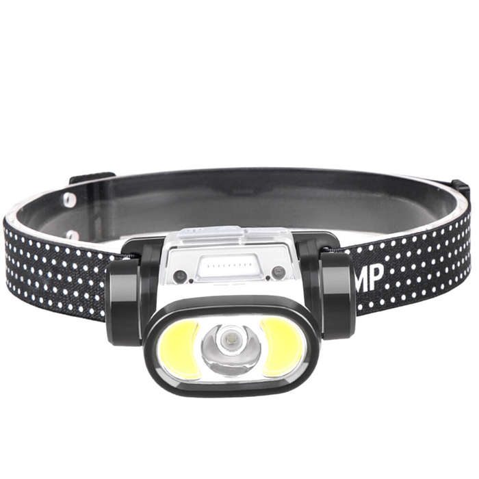 Wave Sensor 2000mAh 400LM 5 Lighting Modes LED Headlamp USB Rechargeable Head Torch COB Outdoor Cycl