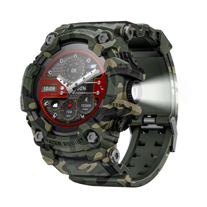 Black - LOKMAT ATTACK GT 1.32inch HD Screen 5ATM&IP68 Waterproof Compass Flashlight SOS Function blu