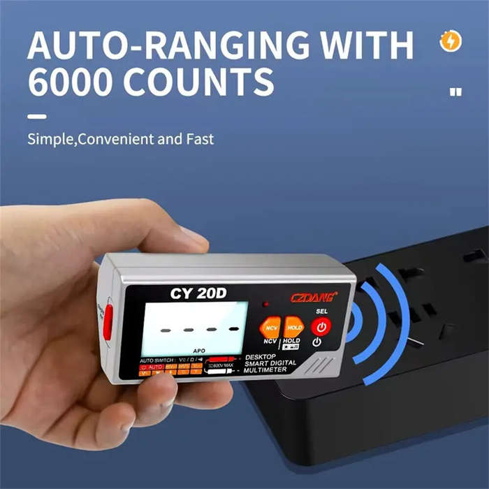 Black - CZDANG High-Precision Digital Multimeter USB Rechargeable Large LCD Display Accurate Measure