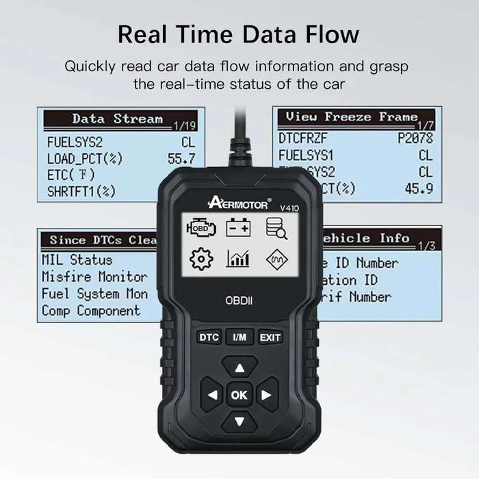V410 ELM327 Car Fault Diagnostic Tool Automobile OBD2 Scanner Car OBD2 Code Reader ELM327 Multi-lang