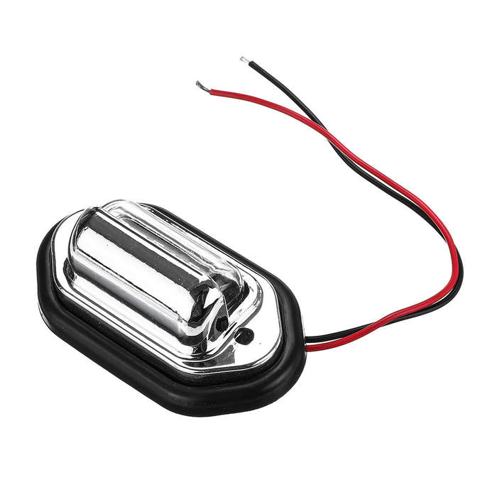 Black - 2PCS 10-30V 12V 24V 6 SMD LED License Plate Tag Lights Lamps For Boat Truck SUV Trailer Truc