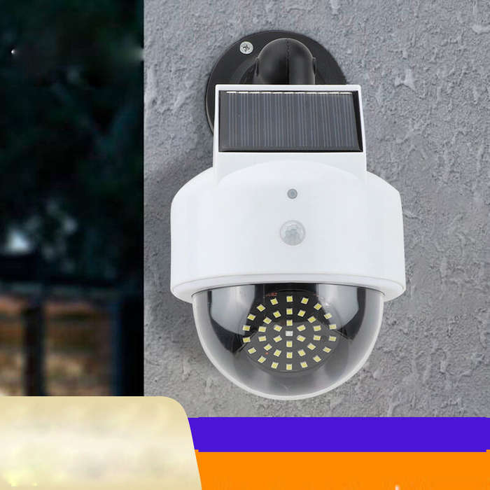 White Light - Solar Powered LED Wall Light Outdoor Security Lamp with Motion Sensor & Camera-Style D