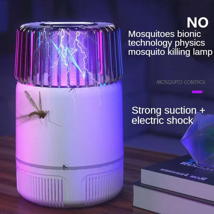 White - 360 Electric Shock Strong Suction Mosquito Killer USB Mosquito Killing Lamp for Home Dormito
