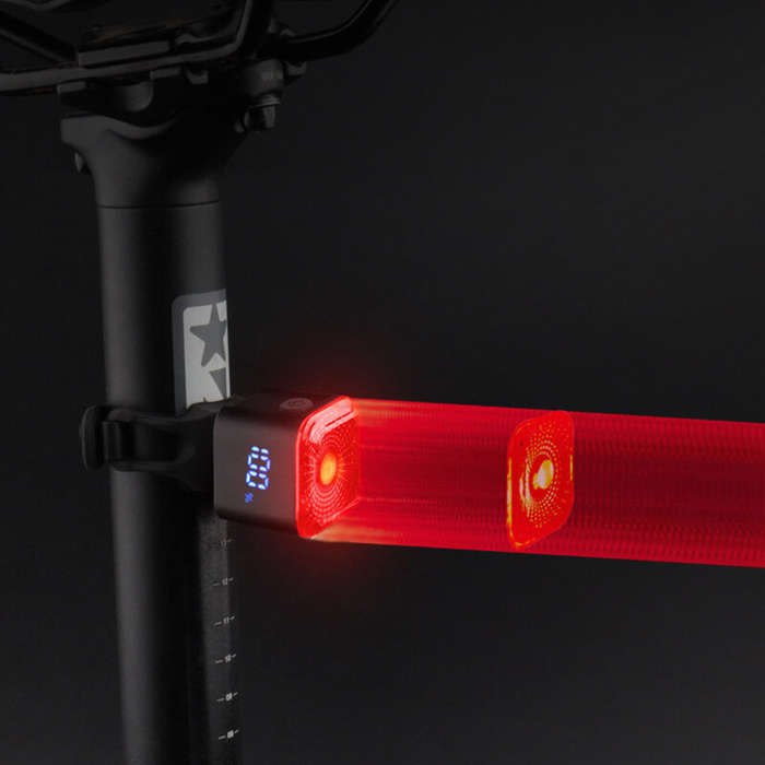 Black - BENGGUO Smart LED Digital Display Bike Taillight Brake Sensing IPX6 Waterproof 500mAh Long B