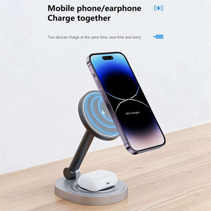 2-in-1 - 15W 3-in-1 Magnetic Wireless Charger Fast Wireless Charging Stand for Smart Phones for iPho