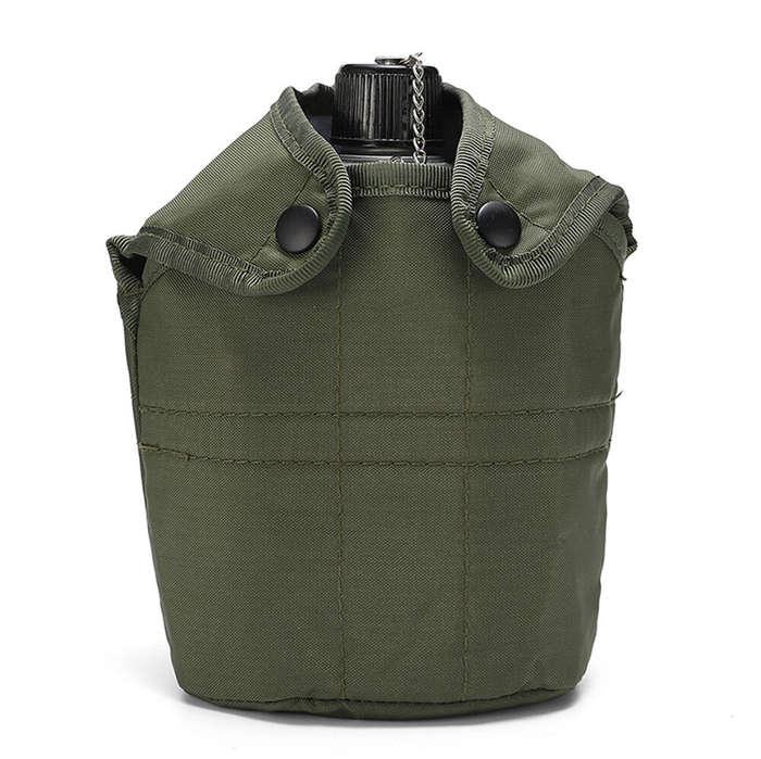 Sliver - IPRee Aluminum Water Canteen Cup Wood Stove Pouch Set Portable Military Canteen for Outdoor