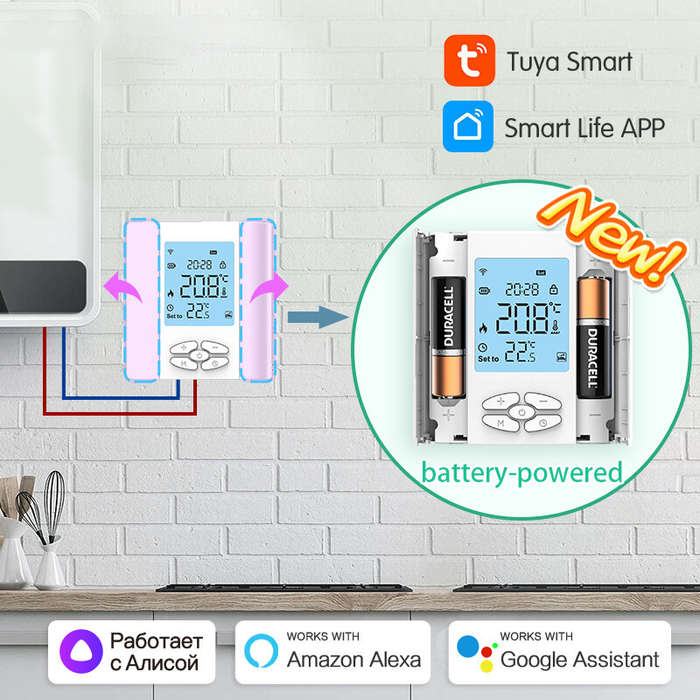 Tuya Zigbee3.0 Smart Thermostat for Water Gas Boiler Valve Smart WiFi Wireless Temperature Controlle