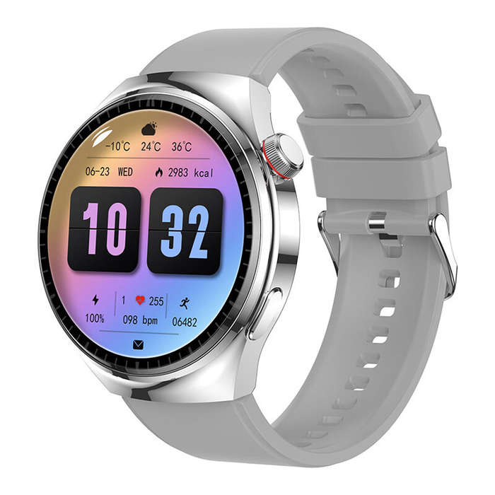 Black - LEMFO LF38 1.6inch HD Screen GPS Compass Altitude Voice Assistant bluetooth Call Heart Rate
