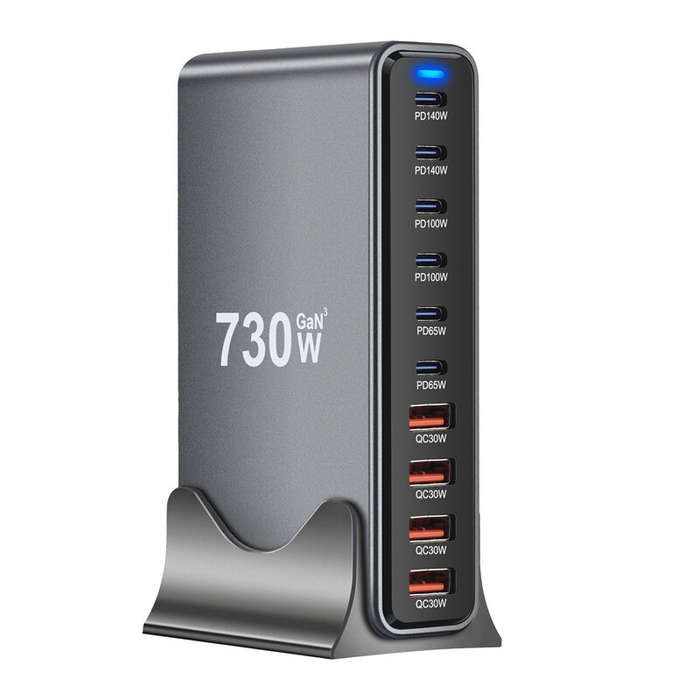 US Plug - [GaN Tech] Bakeey YMX-730W 730W 10-Port USB PD Charger 4USB-A+6USB-C PD QC Fast Charging D