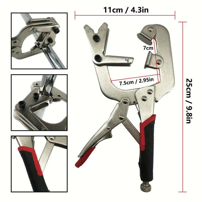 Black - 10 Inch C Clamp Locking Pliers Welding Pipe Plier Clamp Adjustable Top Spindle 1-3 Inch Larg