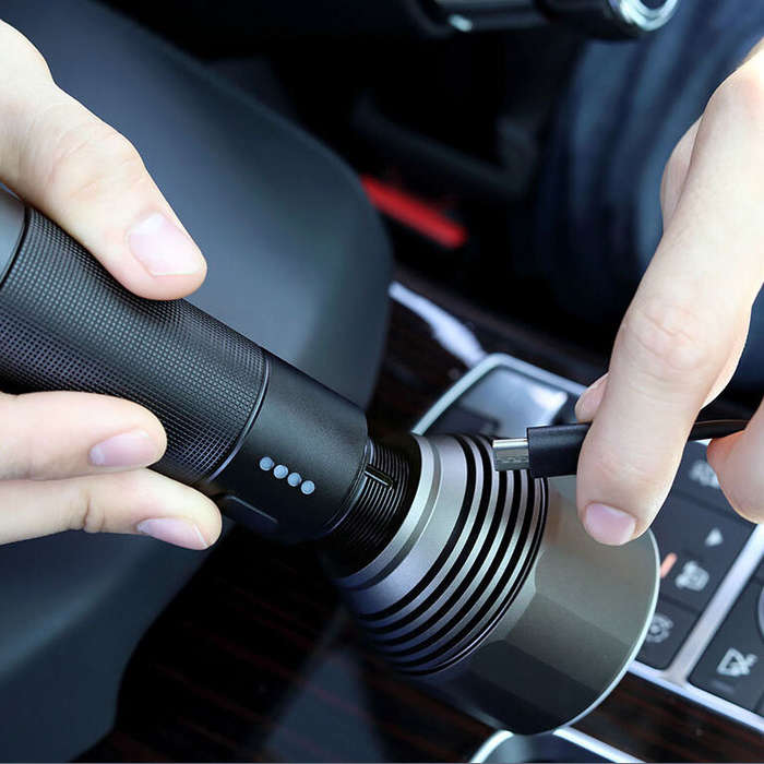 Black - NexTool XPH50.2 2000lm 6500K 380m USB-C Rechargeable Flashlight Set With Powerful 26650 Li-i