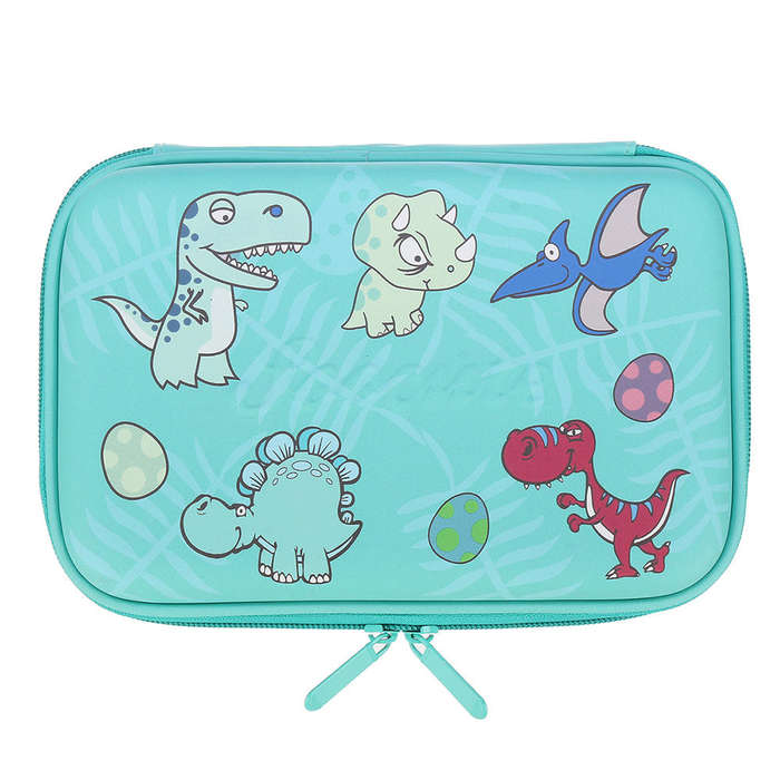 Blue - EVA Cartoon Pencil Case Pen Bag Large Mermaid Crocodile Dinosaur Pencil Box Kids School Stude