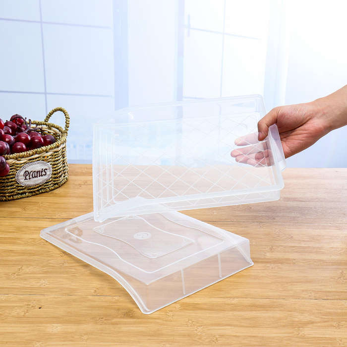 Transparent - Transparent Refrigerator Dumpling Kitchen Storage Box Food Rack Case Organizer with Co