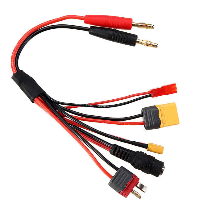 Banana Plug - 20cm 20AWG 4.0mm Banana Plug to XT60 XT30 DC5.5 T Plug Charger Adapter Cable for IMAX