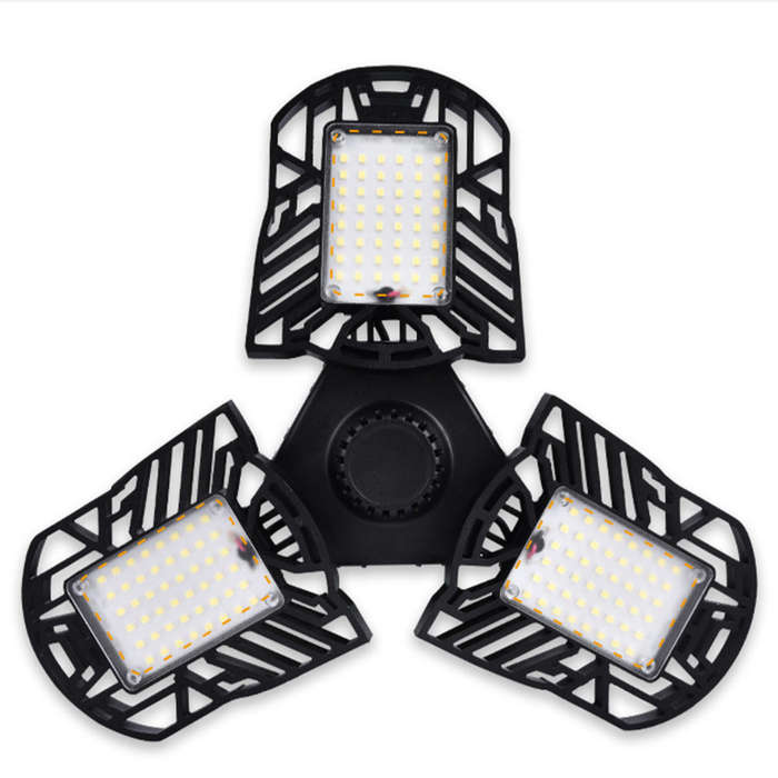 E27 - AC85-265V E26 E27 60W Pure White 144 LED Folding Garage Ceiling Light Bulb Workshop Adjustable