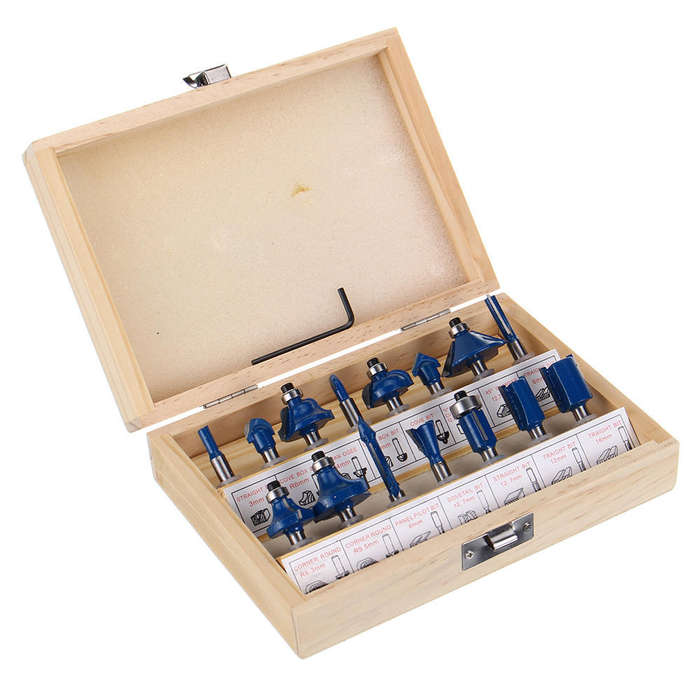 15 - 15pcs 1/4 Inch Shank Router Bit Woodworking Milling Cutter