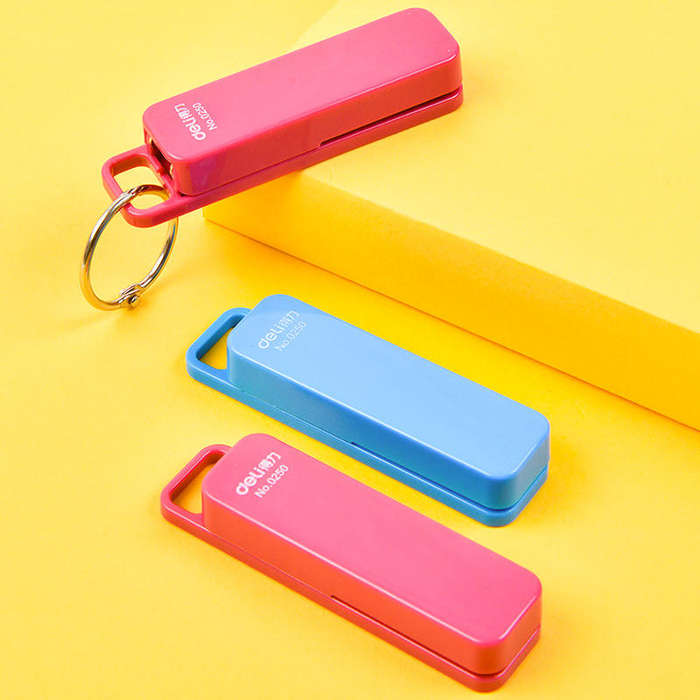 Deli 0250 Mini Candy Color Stapler Stitching Machine Portable Small Student Stationery Pocket Mini S