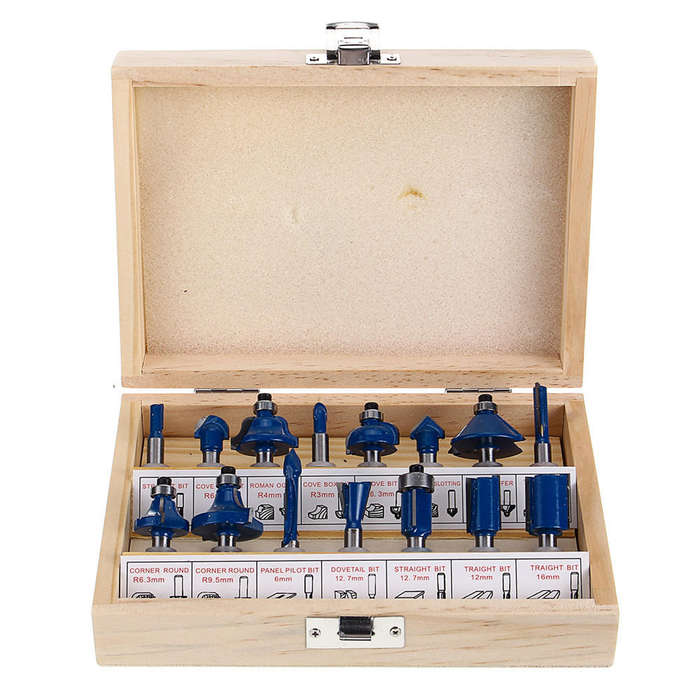 15 - 15pcs 1/4 Inch Shank Router Bit Woodworking Milling Cutter