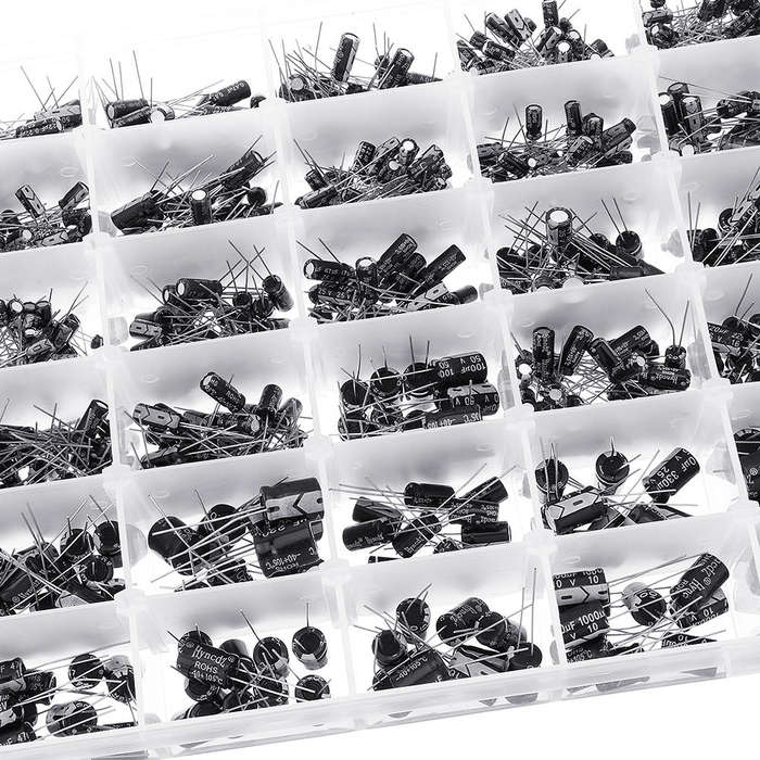 Aemedy 1000pcs 36 Values 0.1uF 50V-1000uF 16V Capacitors 4.7UF 10UF 22UF 33UF 47UF Electrolytic Capa