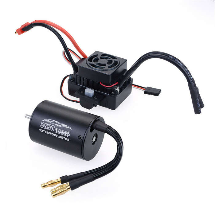 2300KV - Surpass Hobby 3650 Waterproof 4Pole3.175mm Unsensed Brushless RC Car Motor+60A ESC For 1/8/