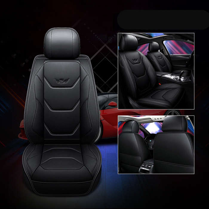 Red - 1 PC Universal Full Car Seat Mat Cover PU Leather Breathable Cushion Pad