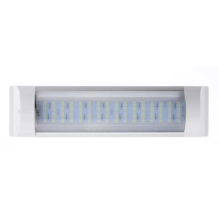 23CM 5W 72 LED White Interior Dome Lights Bar DC 24V 6000K White with Switch for Car Van RV Truck Tr