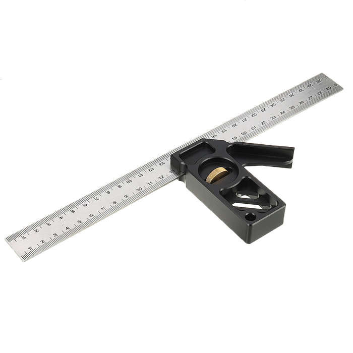ENJOYWOOD Adjustable 300mm Aluminum Alloy Combination Square 45 90 Degree Angle Scriber Steel Ruler