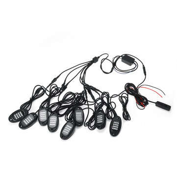 8PCS Underglow RGB LED Rock Lights Neon 8Pods LED Light Off-Road UTE ATV Boat
