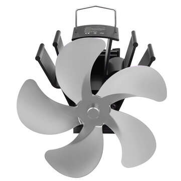 5 Blades Super Quiet Heat Powered Stove Fan Saving Wall Mounted Fireplace (COLOR: SILVER)