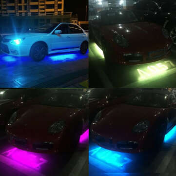 DC12V RGBW Flow LED Under Car Tube Strip Light APP Wireless Control Waterproof Underglow Body Lamp K