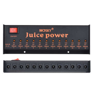MOSKY JUICE POWER DC 18V 12 Isolated Power Supply Connector for 9V 12V 18V Guitar Effect Pedals