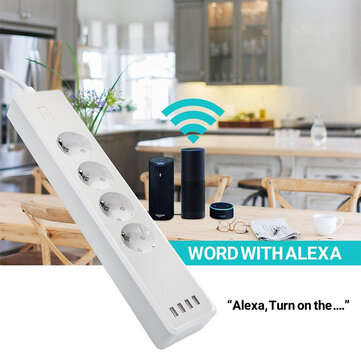 RSH Tuya Smart Wireless WiFi EU Power Socket European Standard Voice Control Work with Amazon Alexa
