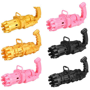 2 IN 1 Multi-color Electric Bubble Machine Maker & Mini Fan One Key Bubble 8-hole Out... (LETTER: A)
