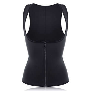 Women Front Zip Sports Trainer Cincher Corset Waist Shapewear Vest Plu... (SIZE: XL | COLOR3: BLACK)