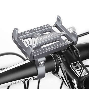 Aluminum Alloy Phone Holder 3.5"-6.5" Adjustable Phone Clip Stand Shockproof Porta... (COLOR.: GREY)