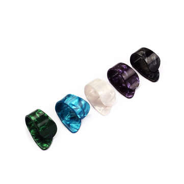 15PCS Celluloid Guitar Pick Set Index Finger Thumb Sleeve Metal Finger Sleeve