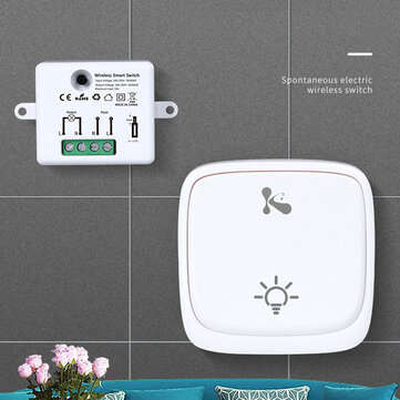 Bakeey 433MHz Smart Switch Wireless Remote Control Panel Built-in Generator (TYPE: BUTTON)