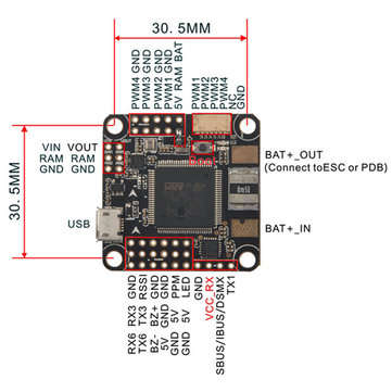 Omnibus F7 Pro Flight Controller Built-in Dual Gyro AIO OSD Current Sensor and LC Power Filter for R